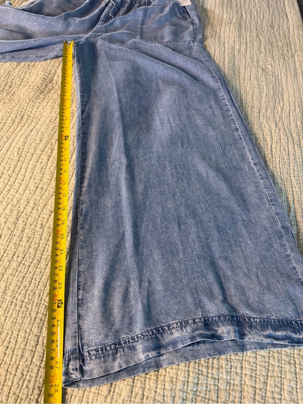 SPLENDID Angie Light Indigo Wide-Leg  Drawstring Pant with Tie  NWT’s  size Lg - Picture 10 of 16
